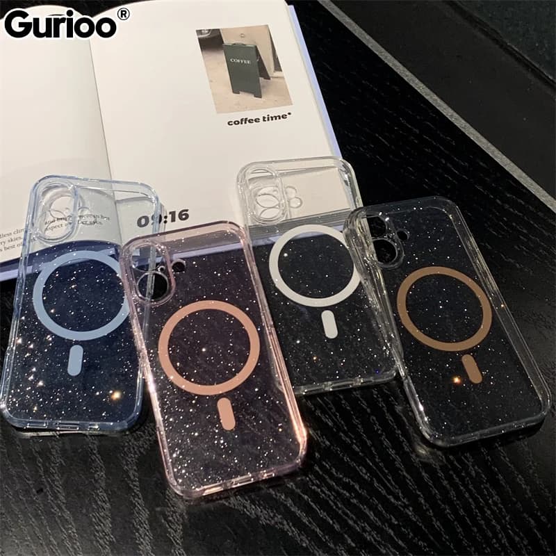 Transparent Glitter Bling MagSafe Case