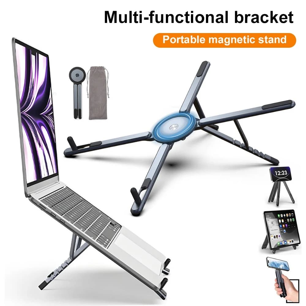 Foldable Magnetic Aluminum Alloy Adjustable Phone Stand