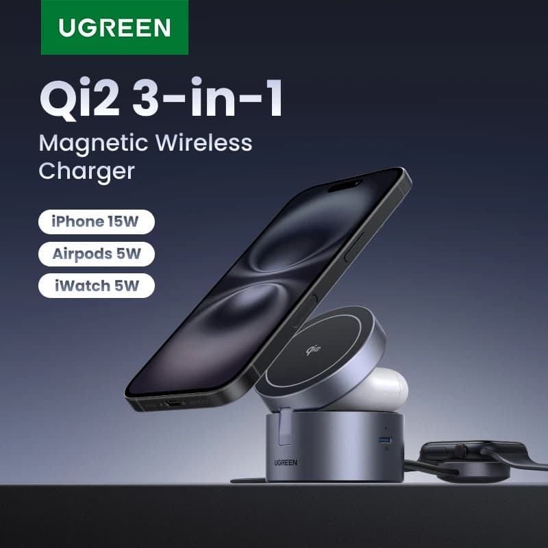 UGREEN 3-in-1 MagSafe Wireless Charging Stand