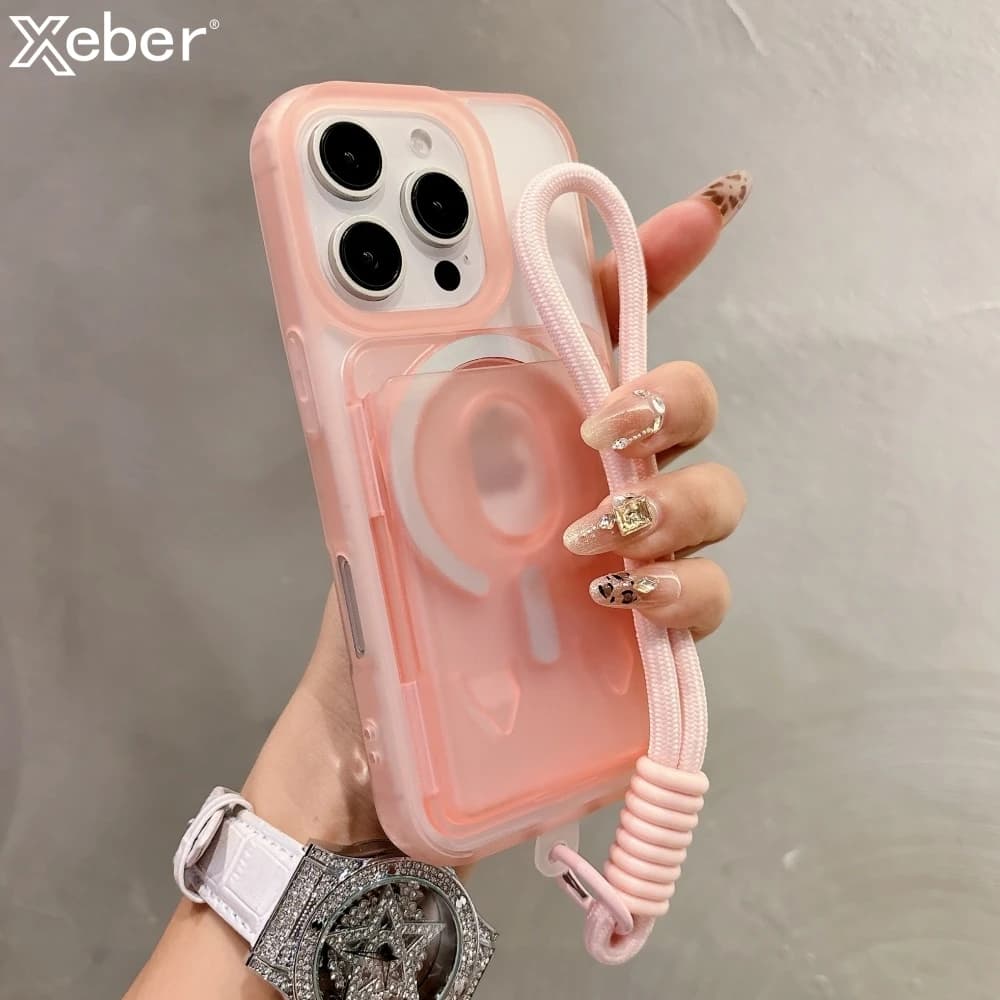 Magnetic Card Holder Wallet with Wrist Strap